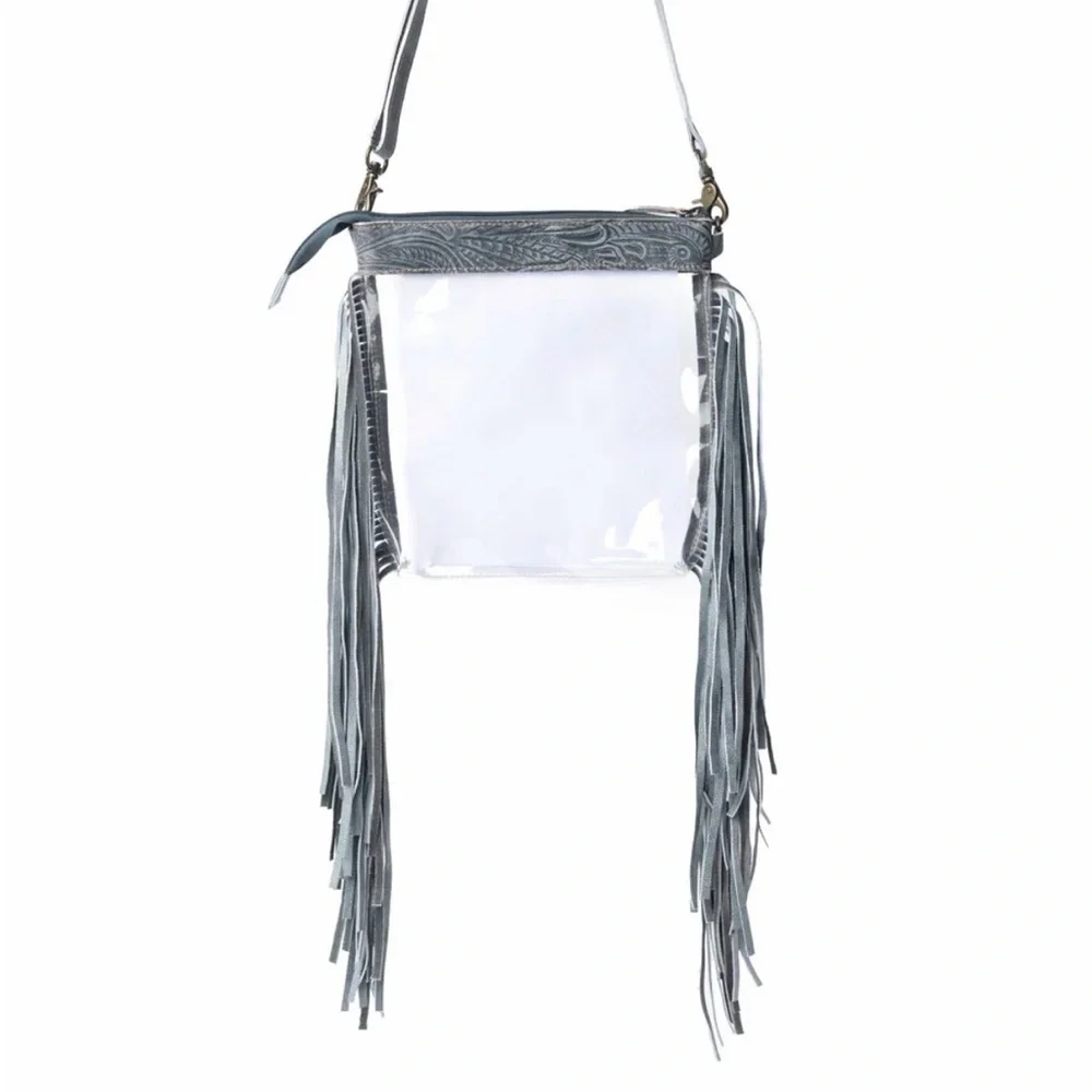 Western Concert Stadium Bag Tooled Leather Fringed Crossbody Bag iCowgirl Style